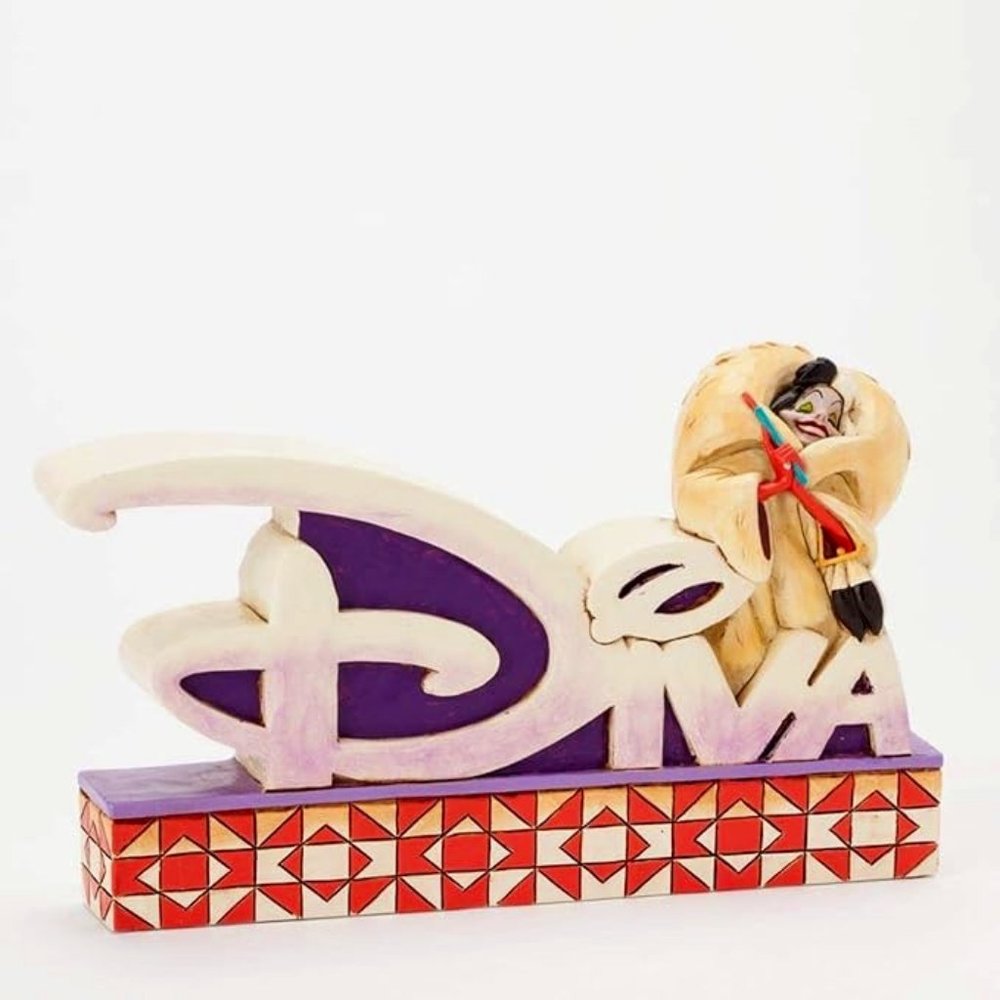 101 Dalmatians Cruella de Vil Diva Word Plaque Figurine